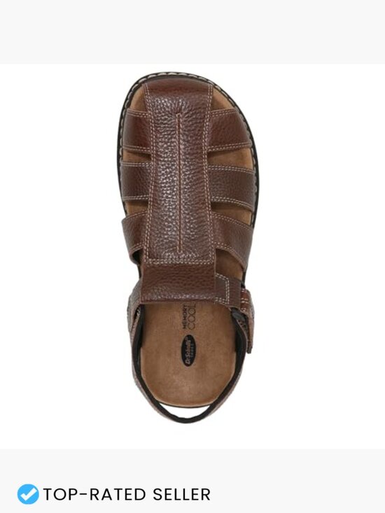 Men\'s Sandals Fisherman Style Leather Hook-and-Loop Strap Comfort Arch Support